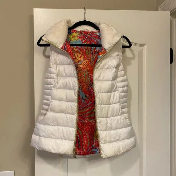 Lilly Pulitzer White Puffer Vest - Picture 1 of 4